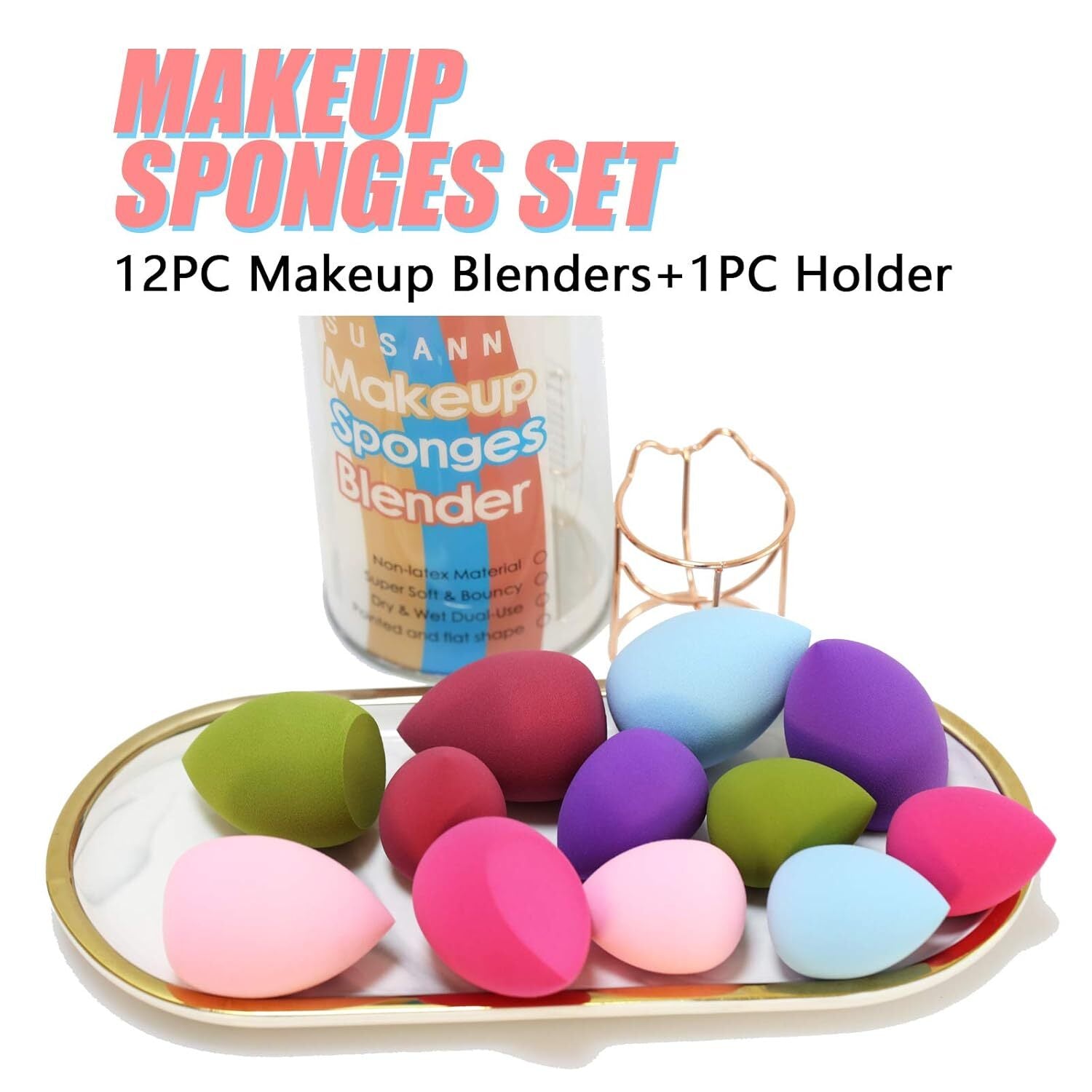 Sponge Blender Beauty Sponge Set 12Pcs and Beauty Foundation Sponge