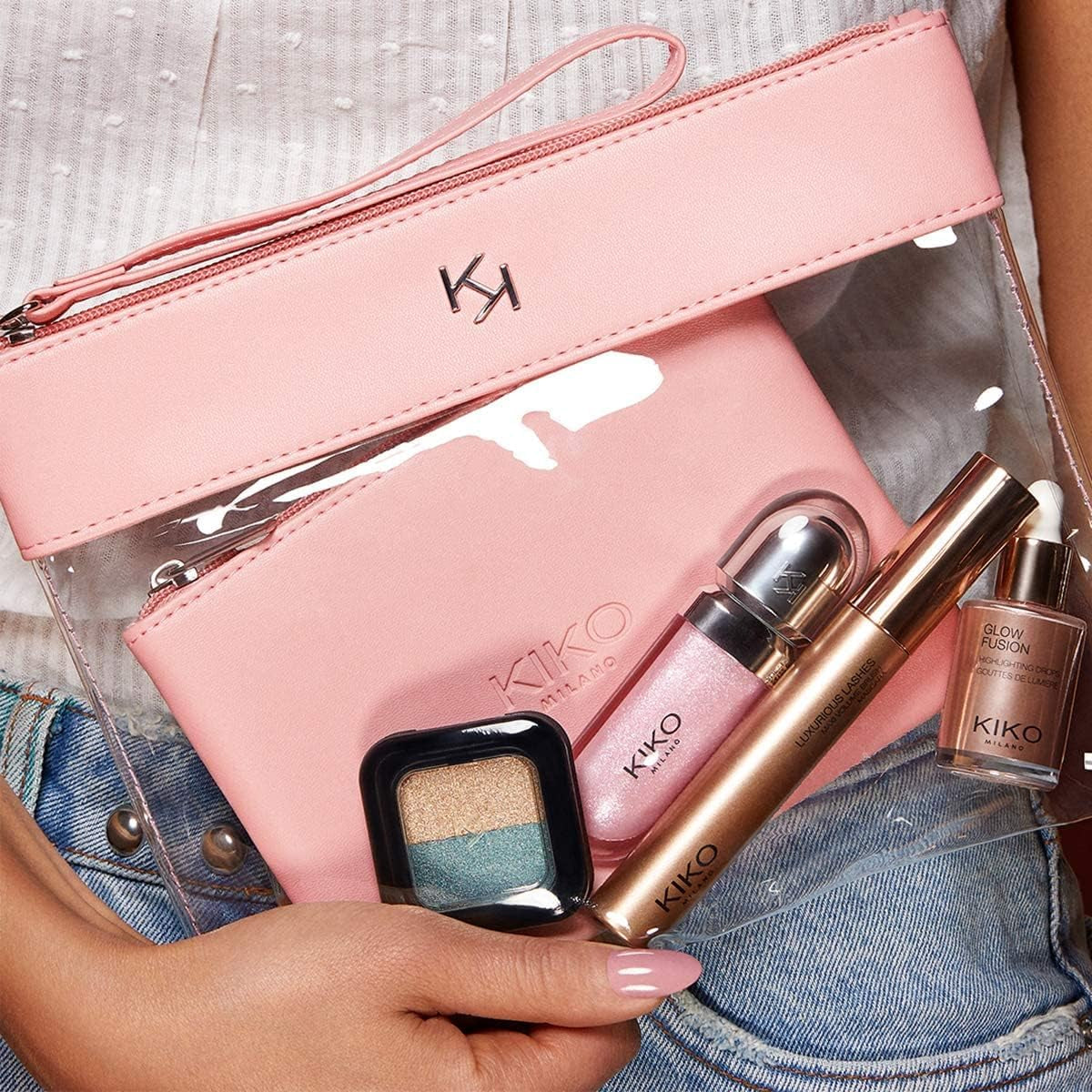 KIKO Milano Transparent Beauty Case | Clear Beauty Case with Inner Pouch