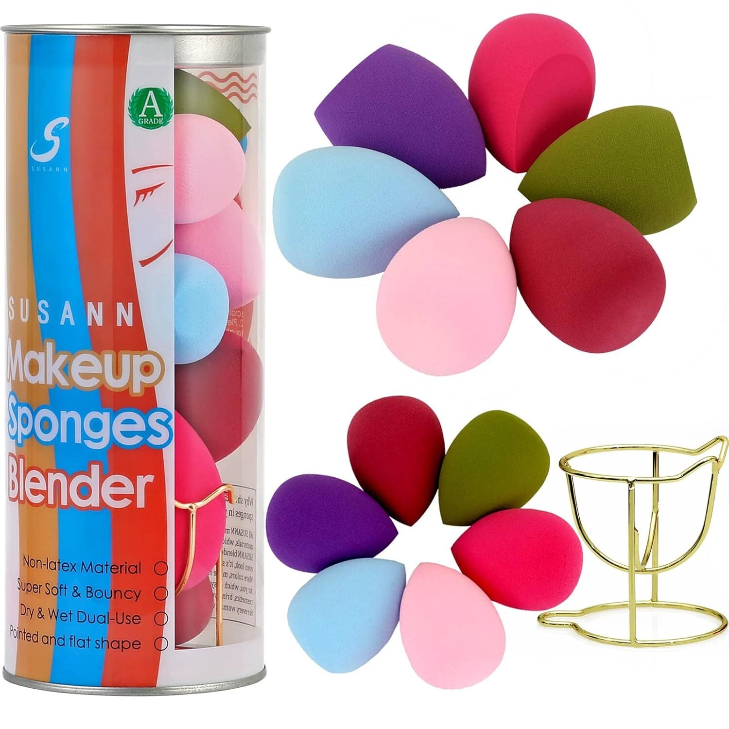 Sponge Blender Beauty Sponge Set 12Pcs and Beauty Foundation Sponge